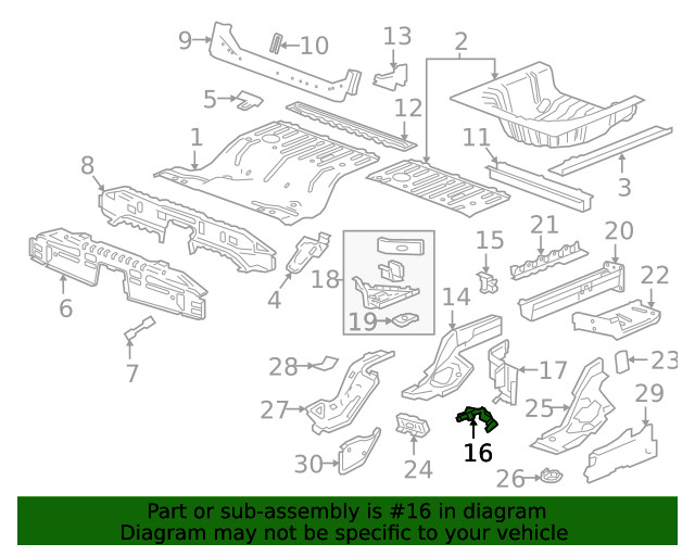 Genuine GM Passenger Side Rear Compartment Panel Frame Support 84218955