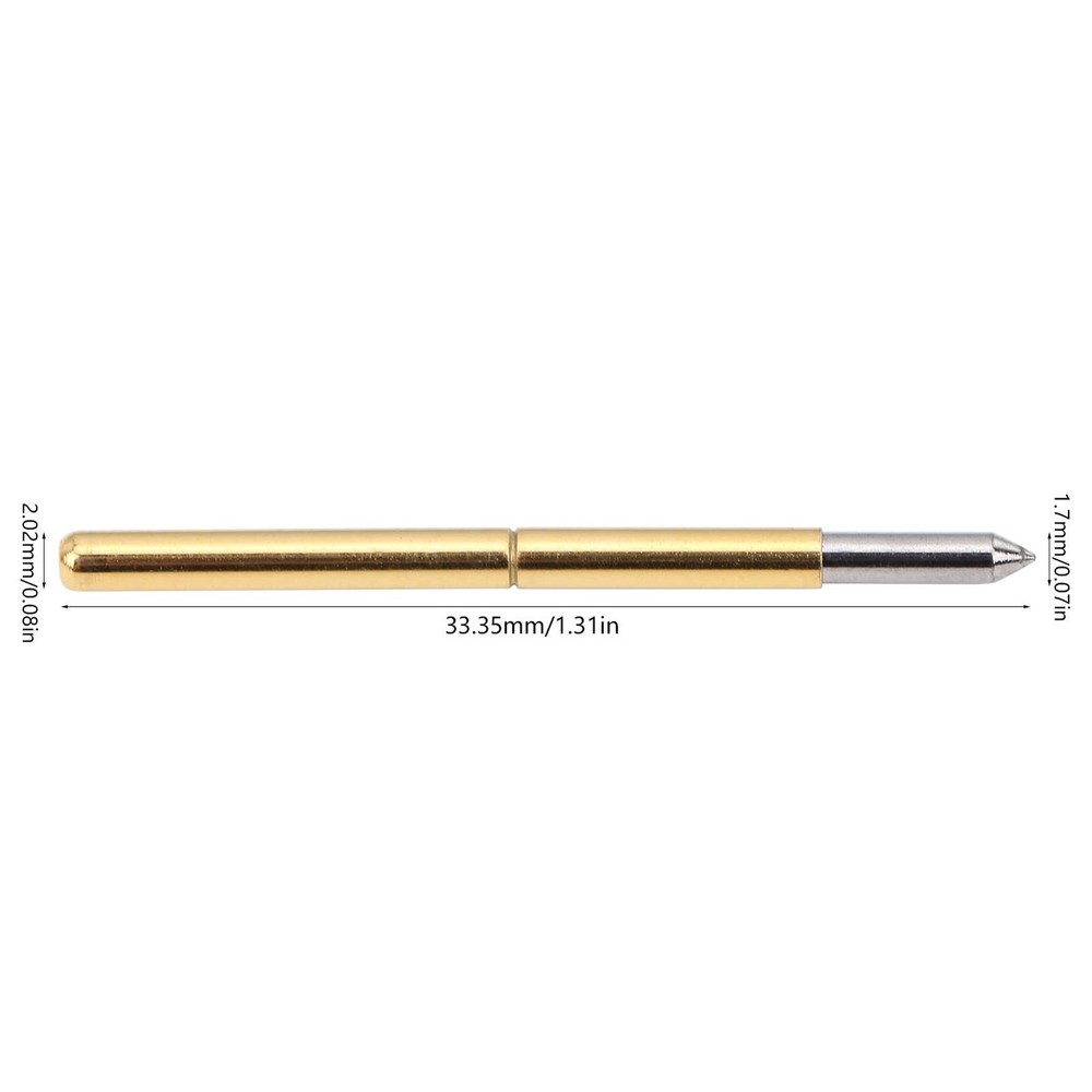 100pcs Test Probe, Pin Test Tools 2.0mm Spring Test Detection Probe Pins Bras...