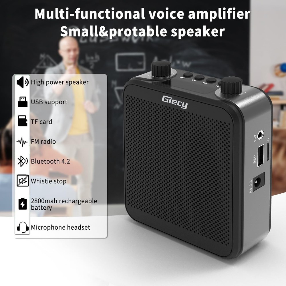 30W Personal PA System with Bluetooth & Wireless Mic – Ideal for Presentations