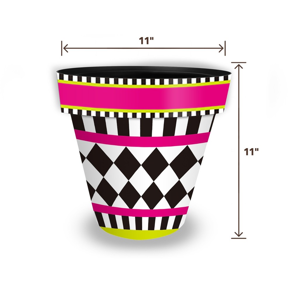 Briarwood Lane Neon Checkerboard Medium Planter