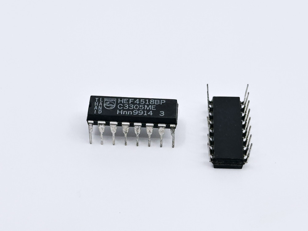 2PCS HEF4518BP Philips CMOS Dual BCD Up Counter DIP-16