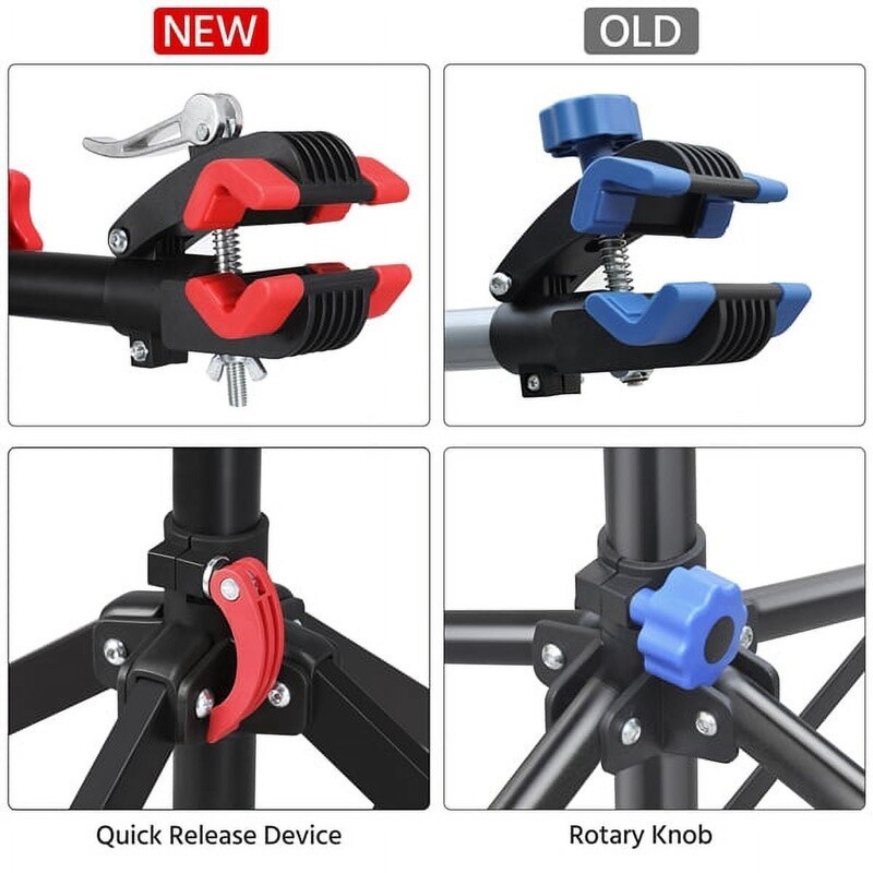 Adjustable Foldable Bike Repair Stand W/ Quick Release Tool Tray Stable Design