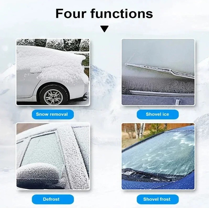2 pcs Car Snow Shovel Ice Scraper Tool Windshield Defrost Cleaner Auto Accessory