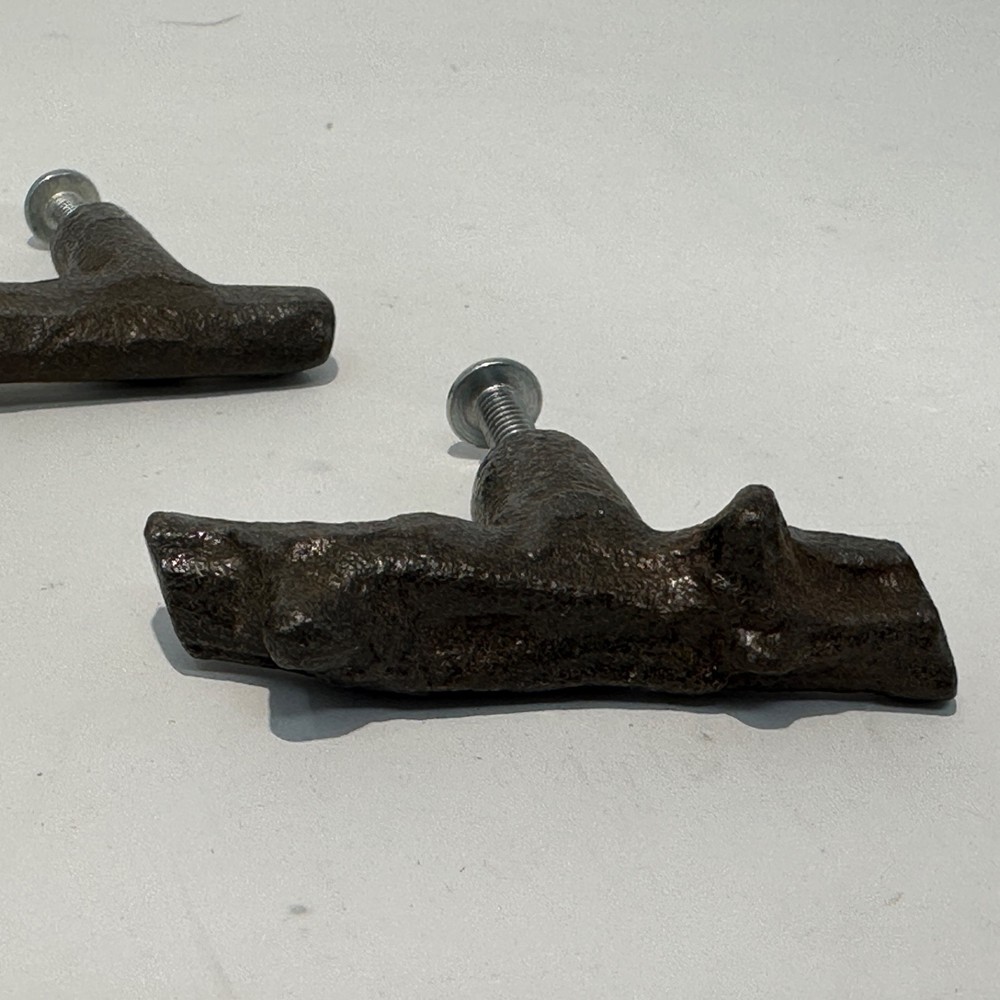 Vintage 3 Twig Cabinet Pulls aged bronze