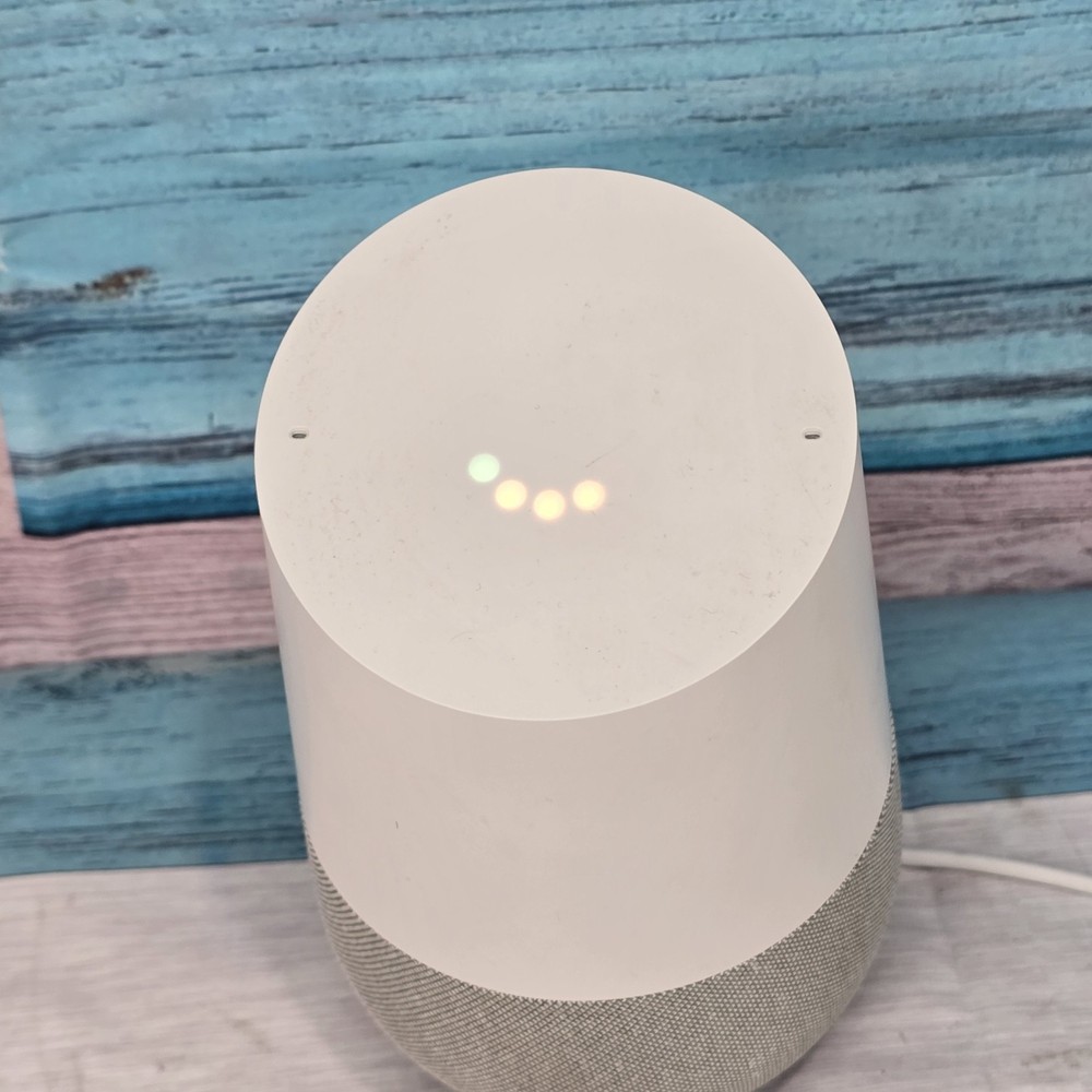 Google Home Smart Assistant - White Slate Speaker w/ Power Cord Tested Working
