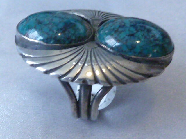 Classic Handcrafted Southwestern Turquoise Ring, Sterling, Size 9