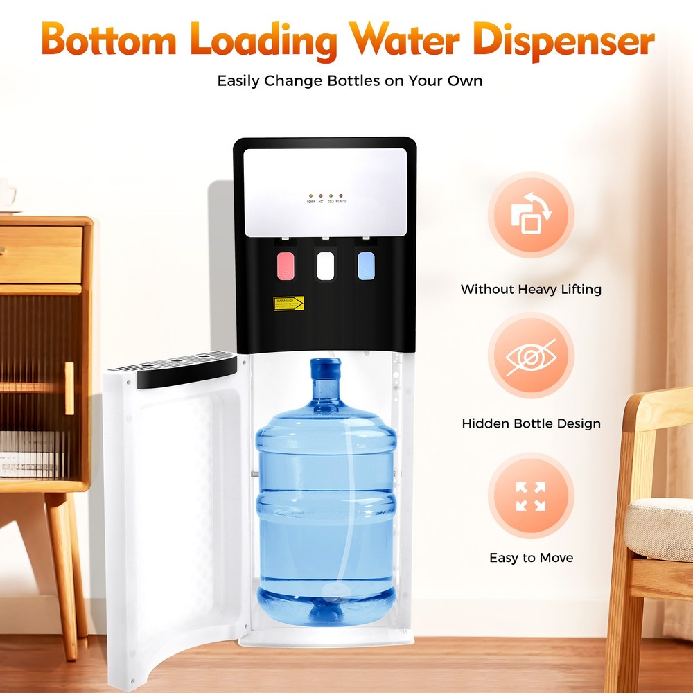 Bottom Loading Hot & Cold Water Dispenser 3 Taps Water Cooler Dispenser Standing