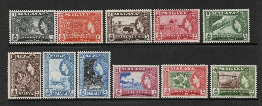 Malacca 1957 Complete set SG 39-49 Mnh.