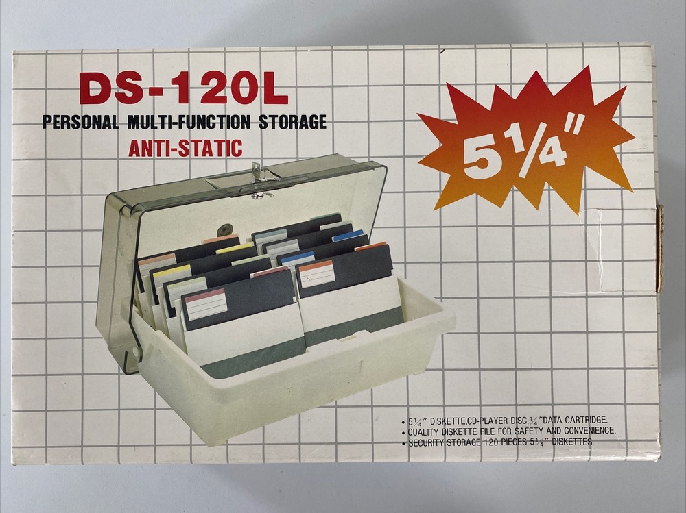 Vintage Personal Diskette Storage Computer Disc DS-120L Original Case NOS