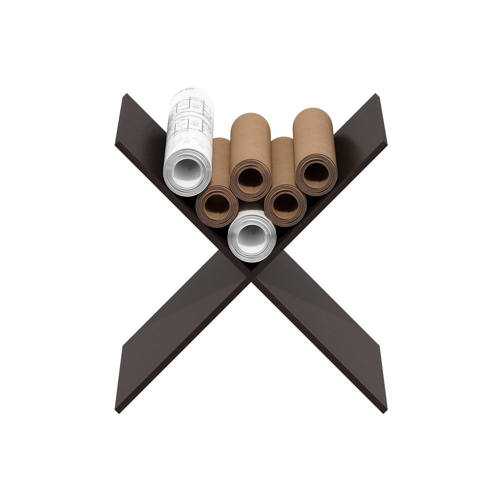 Furinno Cubicle X-Shelf Cube Organizer Insert in Dark Oak