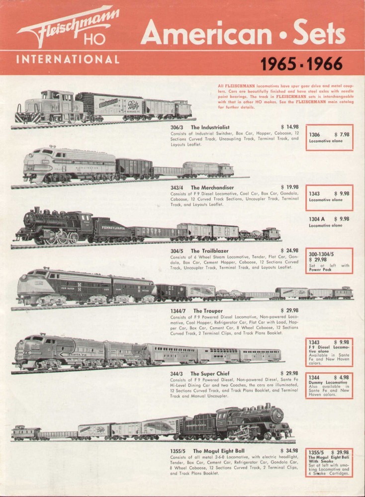 catalog FLEISCHMANN American Catalog 1965/66 Prices USD E aa