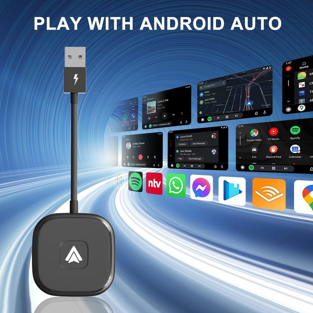 Android Auto Wireless Adapter for Wired Android Auto Cars Converts ... Fast Ship