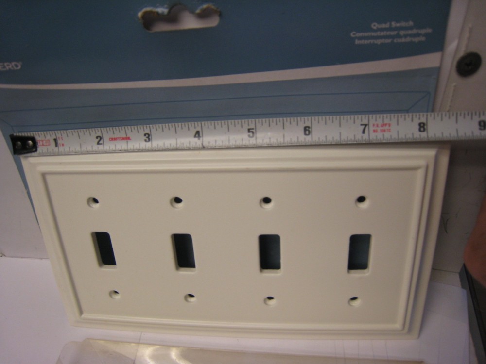 Brainerd Composite Architect Quad Toggle Wall Plate White 64536