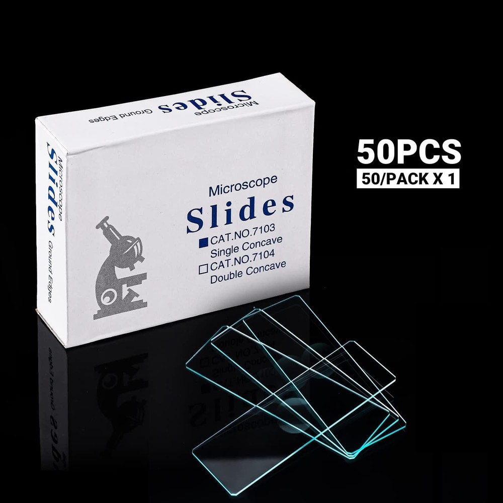 50PCS Microscope Slide Concave Single concave Glass Slide with Single Depression