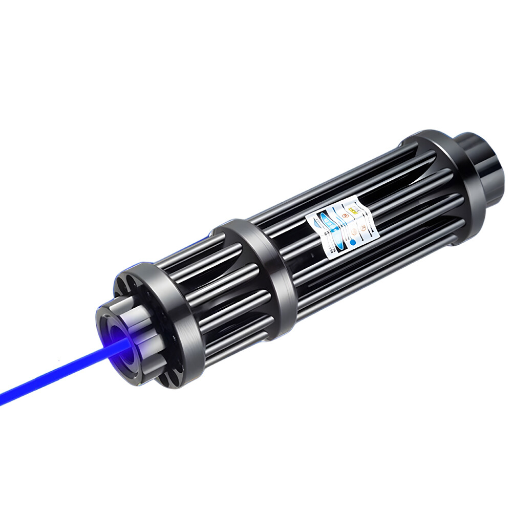 Blue Burning Laser Pointer Adjustable Visible Beam Dot Light 5 Caps Torch Light