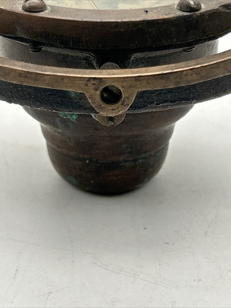 Antique Marine Gimbal Mounted Compass Ship Bronze Compass