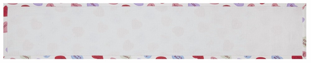 Conversation Hearts Table Runner - 14" x 72" - 100% Cotton, Multi-color