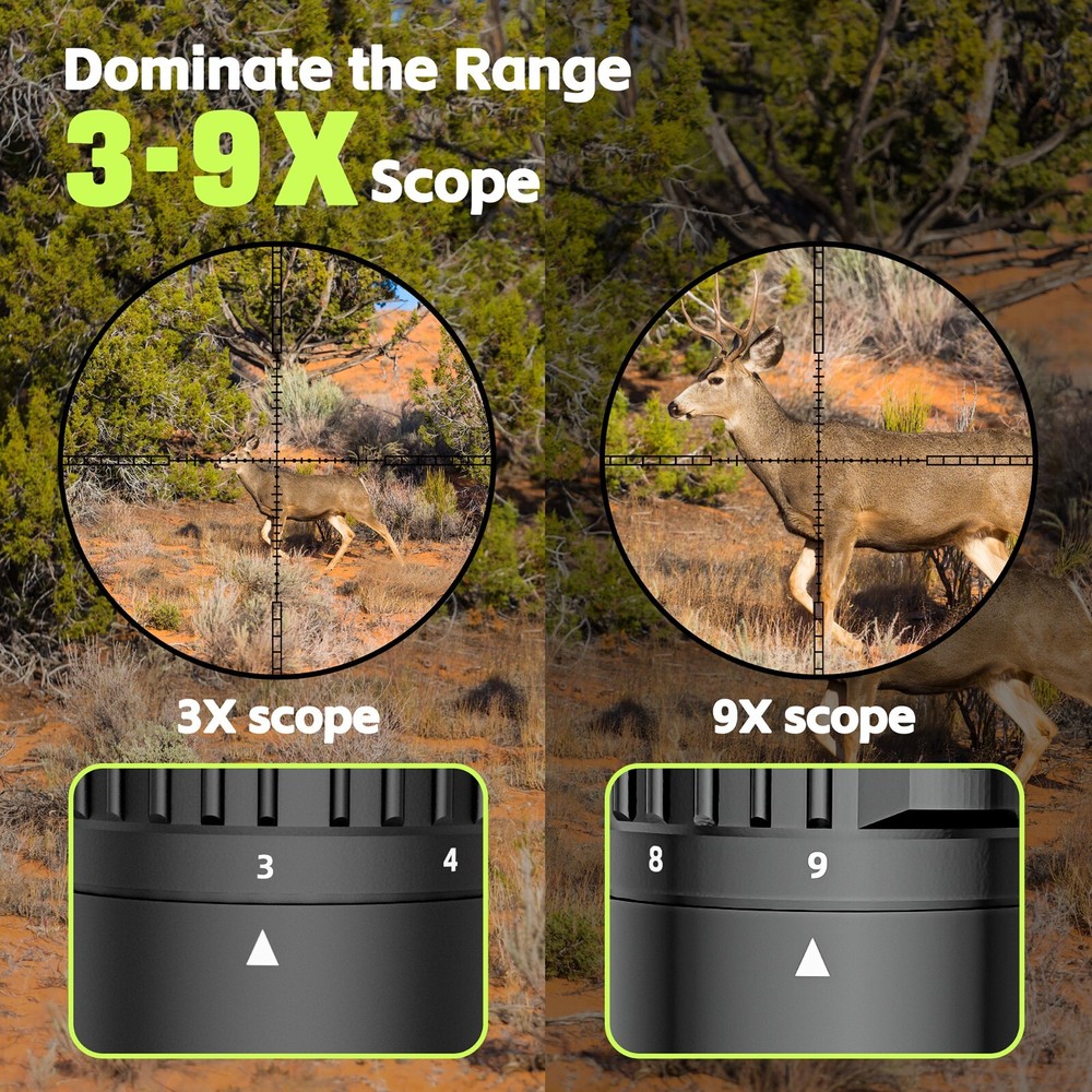 3-9x40 Rifle Scope with Mil-Dot Reticle, Zero Reset and Pull-Lock Turrets