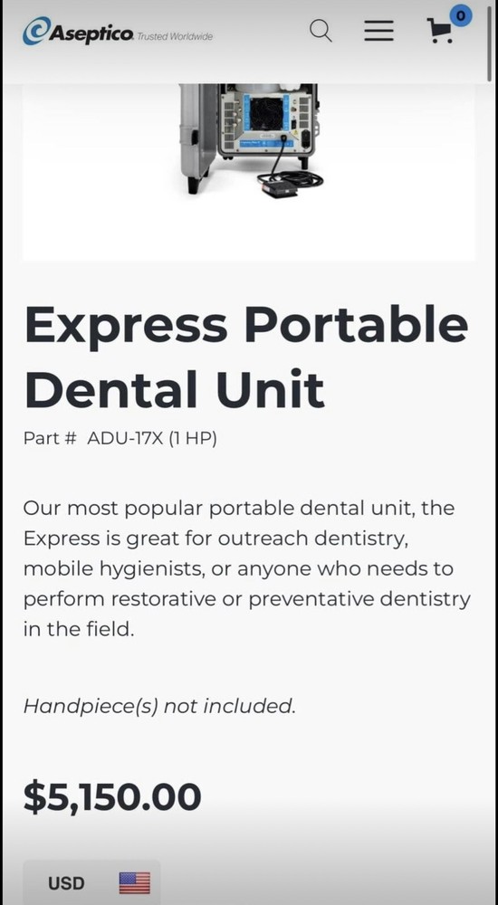 portable dental unit with air compressor