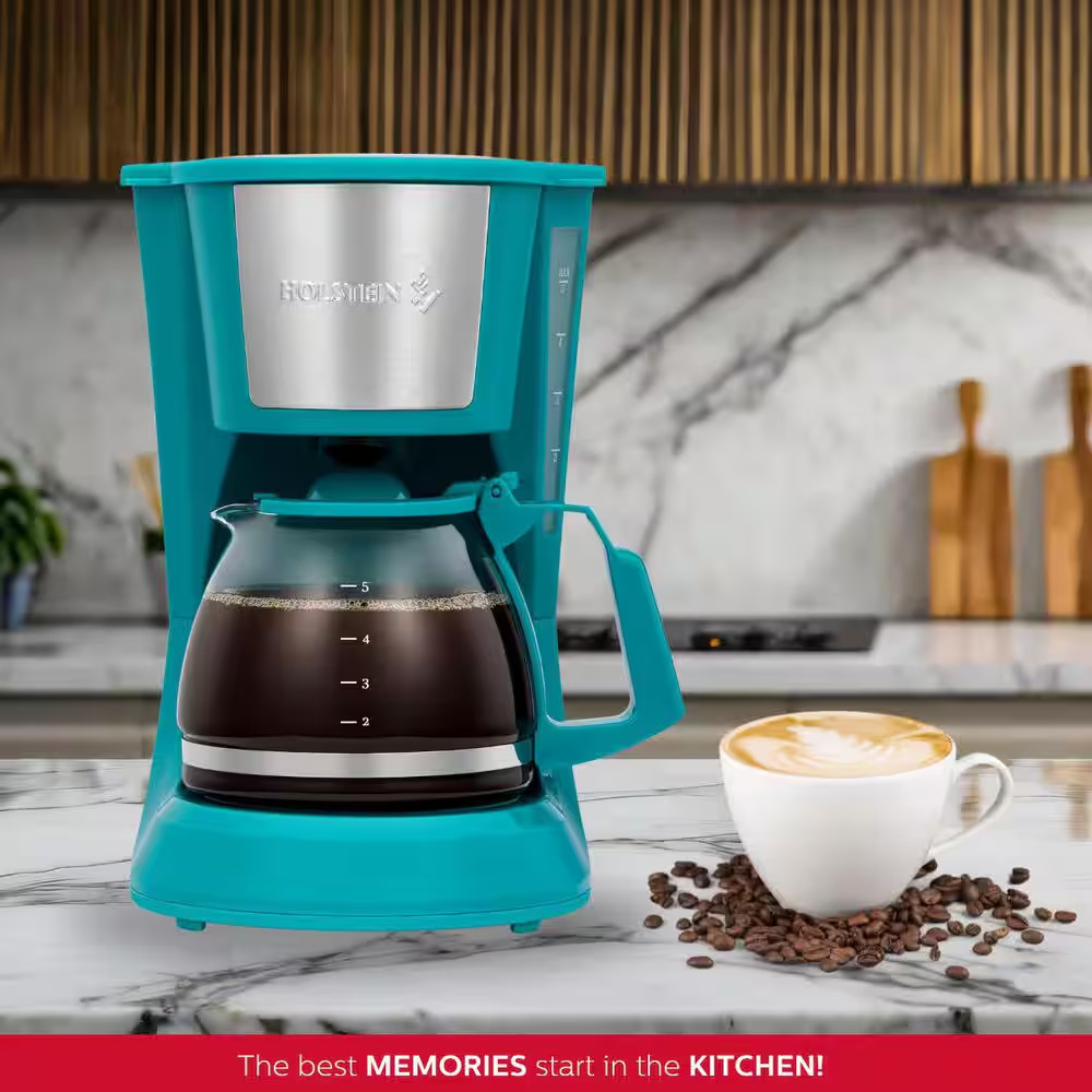 Everyday 5-Cup Teal Coffee Maker