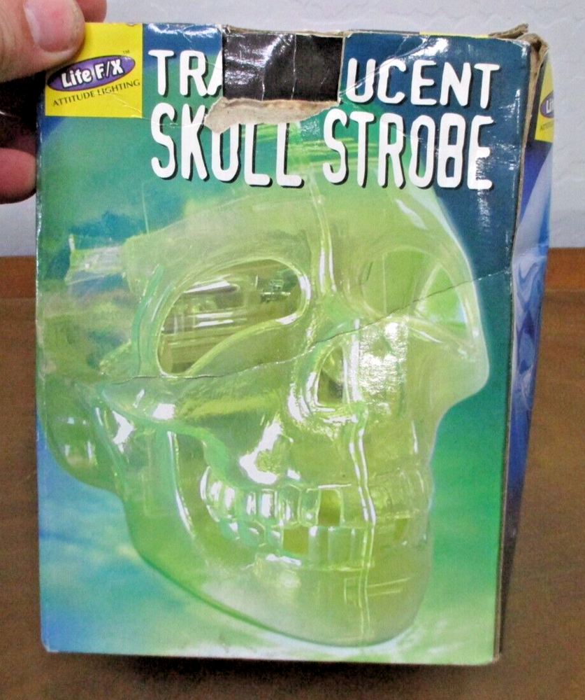 Unique! Strobe Light Skull! Blue Translucent! With Adjustable Strobe! 110 Volt