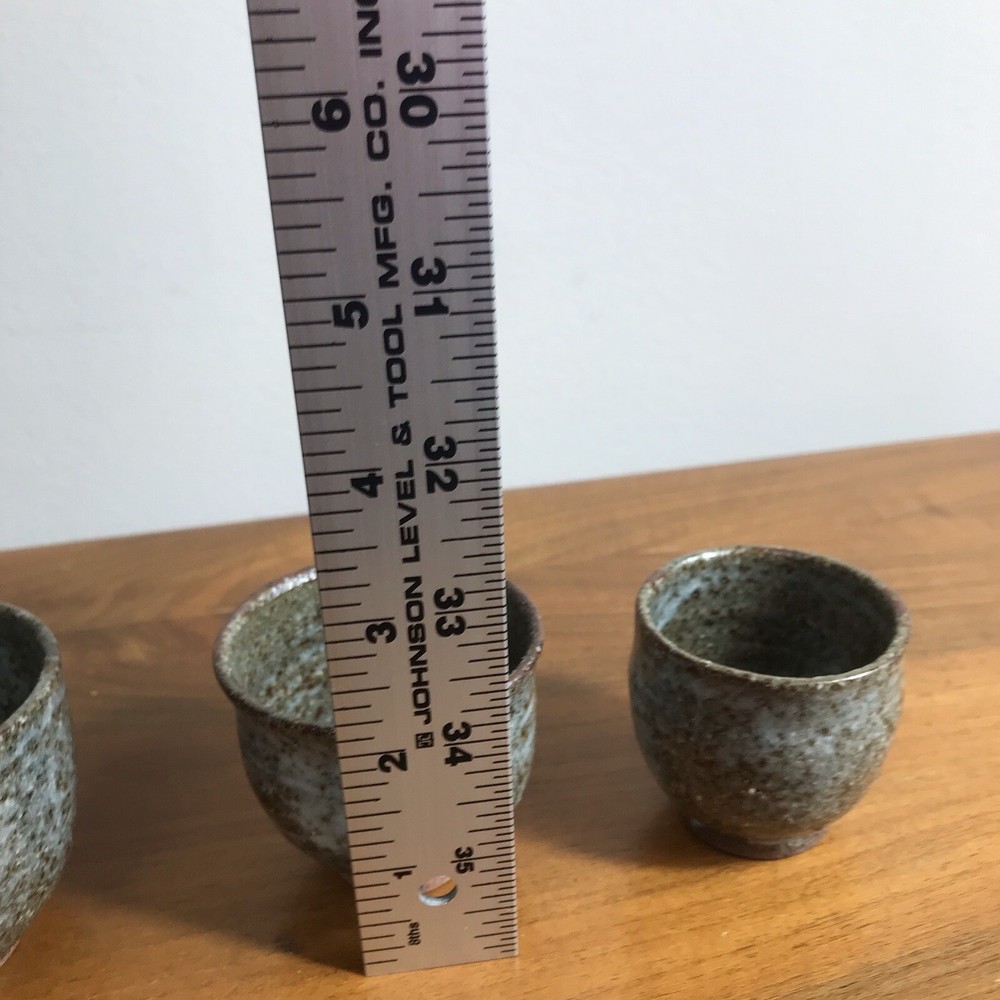 Japanese Style Studio Pottery Glazed Nesting Cups