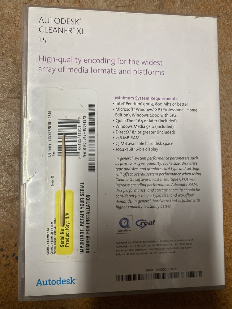 Autodesk Cleaner XL 1.5 Media Encoding Software with Serial #