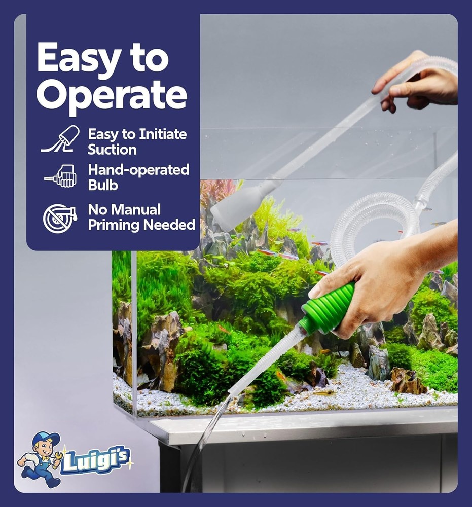 One-Way Valve Hand Siphon: Efficient Fish Tank Cleaner for Regular Water Changes