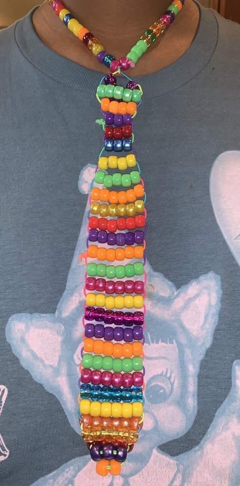 Slee's Kandi: Handmade Beaded Tie Multi Colored