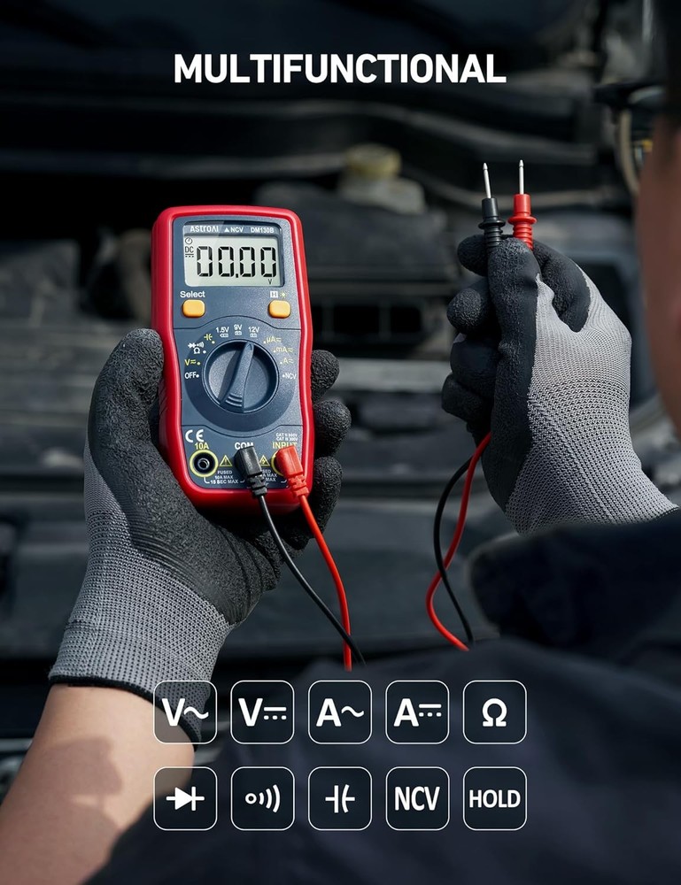 DMM with Large LCD, Data Hold, NCV Function, Kickstand