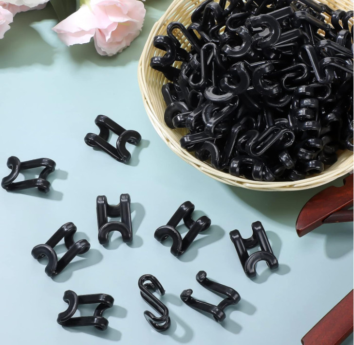 100pcs Black Hanger Connector Hooks Space Saving Cascading Strong
