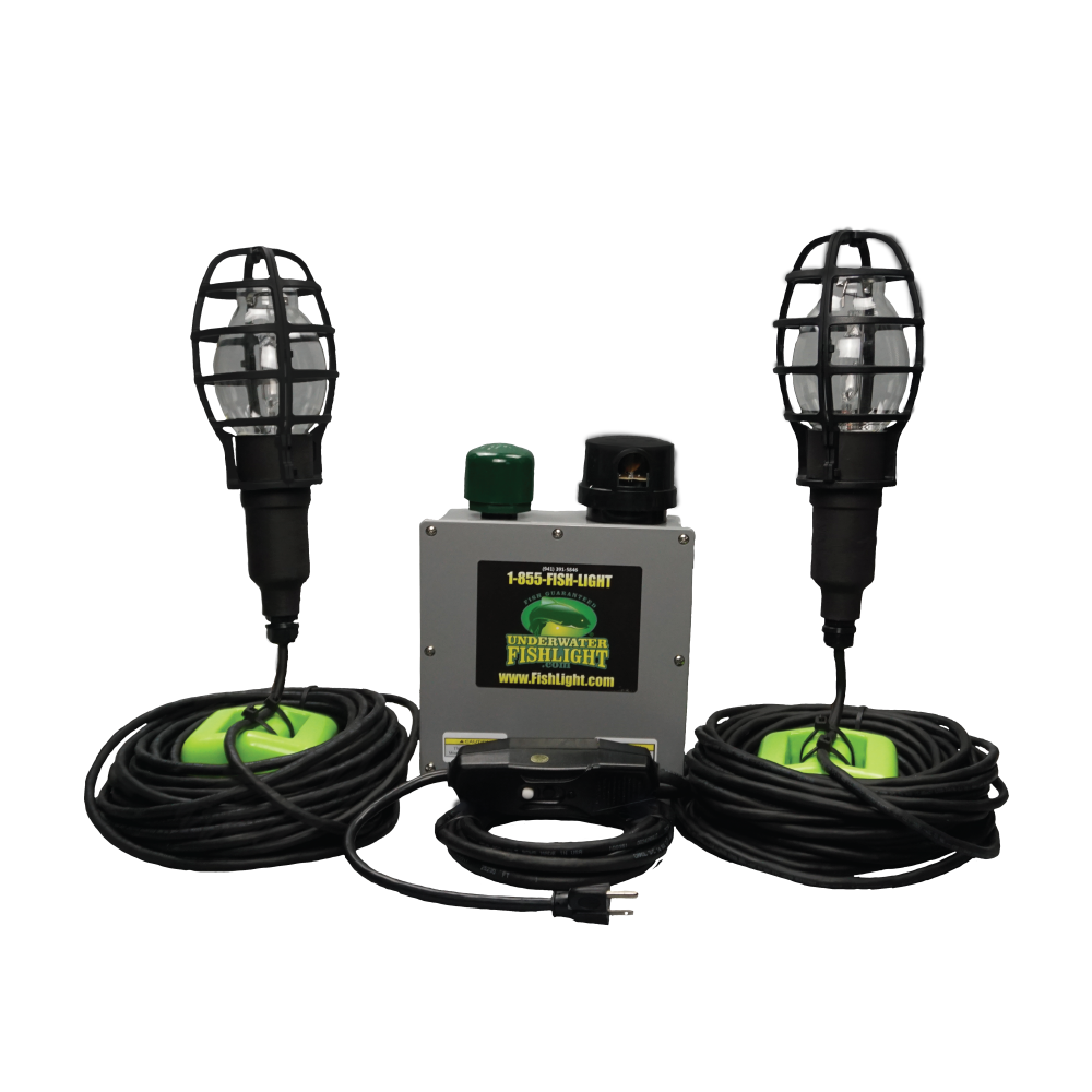 Underwater Fish Light 175W Double Natural Green Dock Light System - SHIPS FREE