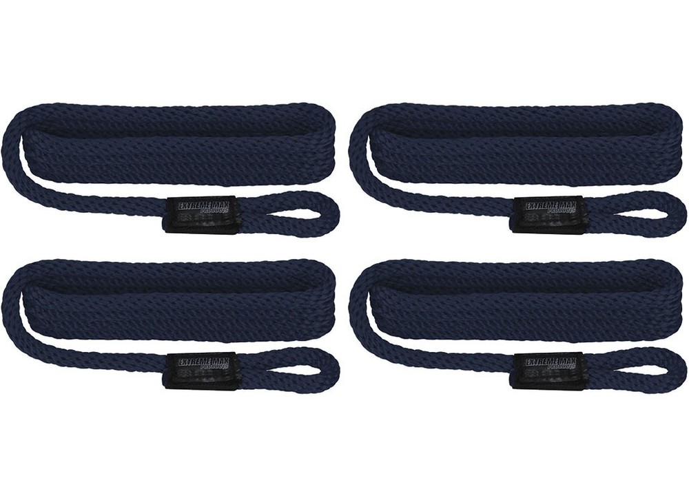 Extreme Max 3006.2993 BoatTector Solid Braid MFP Dock Line 4Pk 3/8x15' RoyalBlue