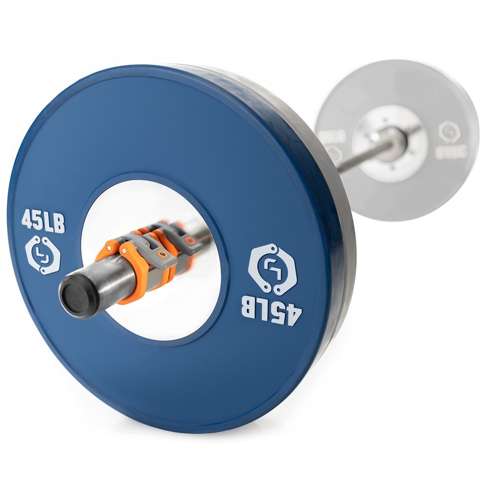Olympic Barbell Collars 50mm / 2 Secure Locking System Orange"