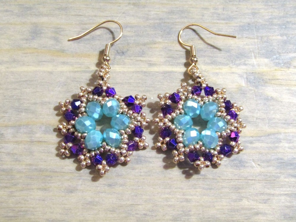 BEADED EARRINGS, Handcrafted, Seed Beaded Earrings, item #16