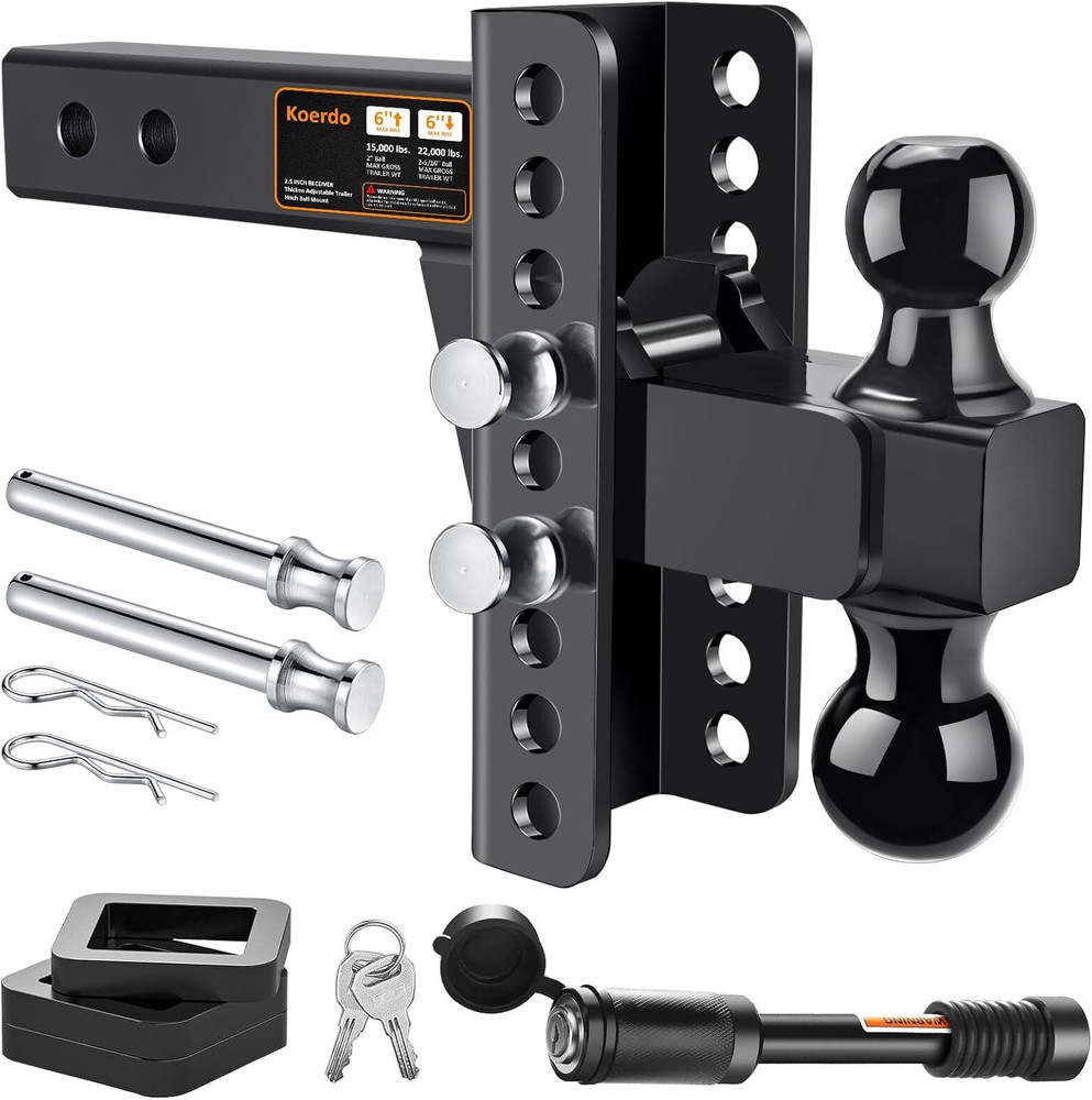 2.5" Adjustable Trailer Hitch 22K GTW Lock