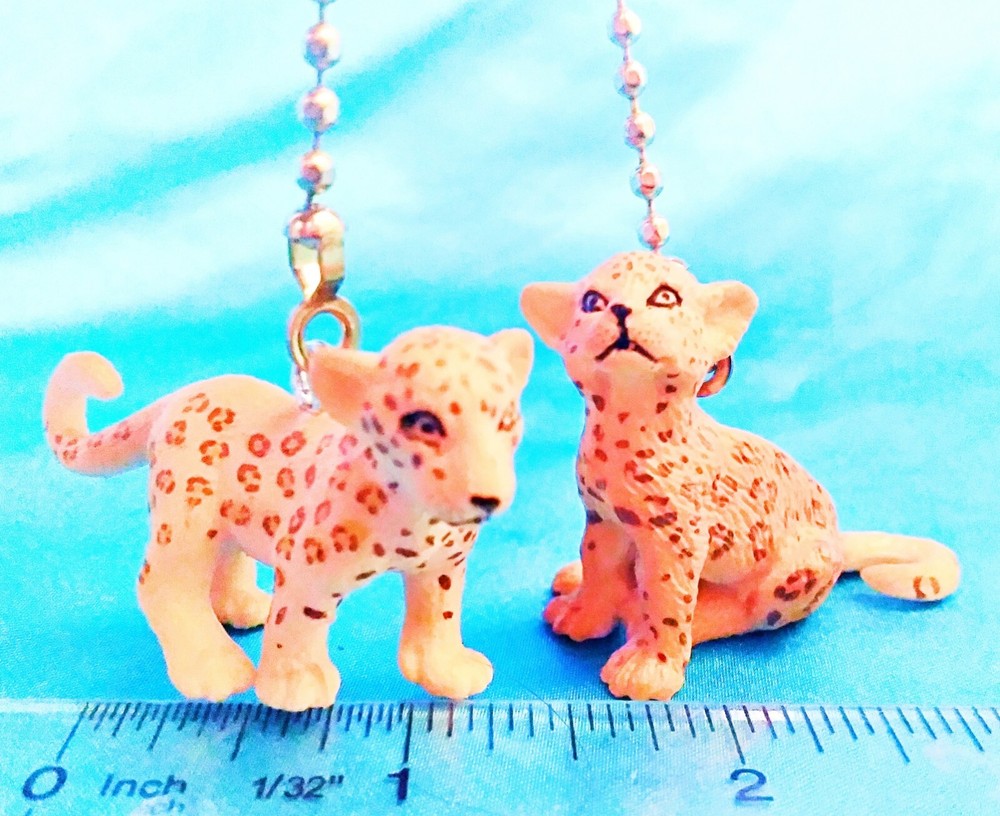 Set of Two ~ Baby Orange Leopard ~ Ceiling Fan Pulls