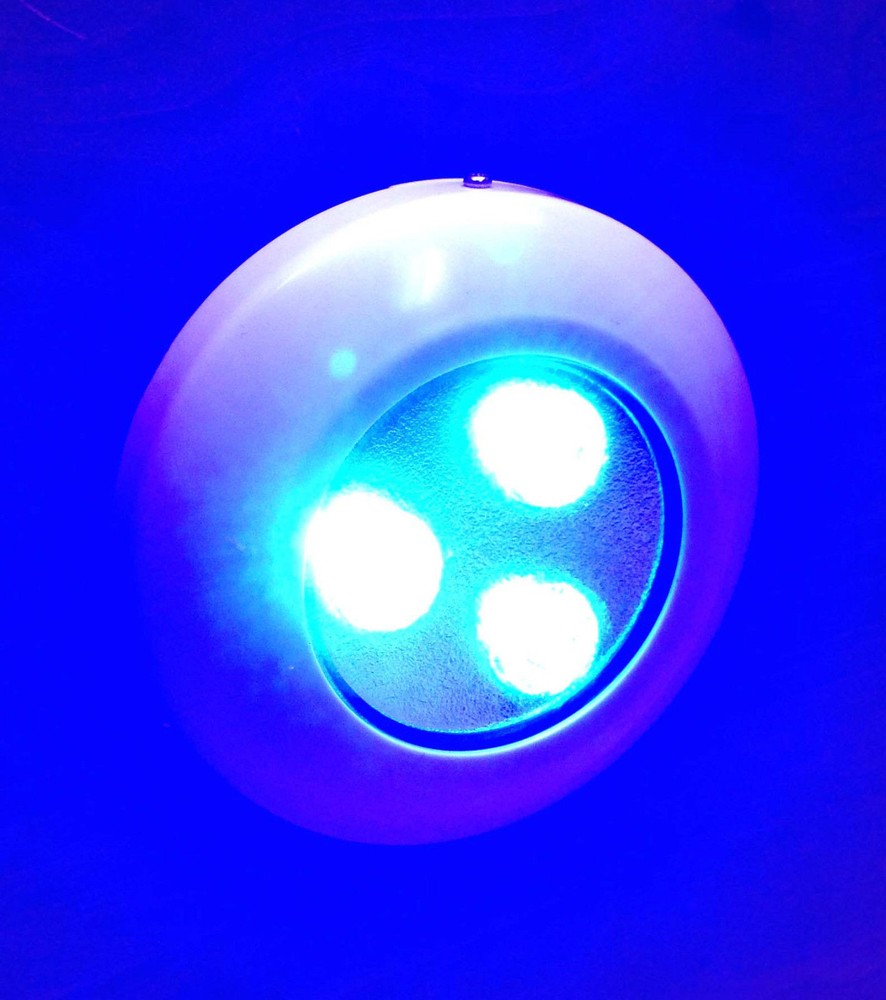 Ultra Bright Cool White LED Marine Polymer Underwater Light Surface Mount