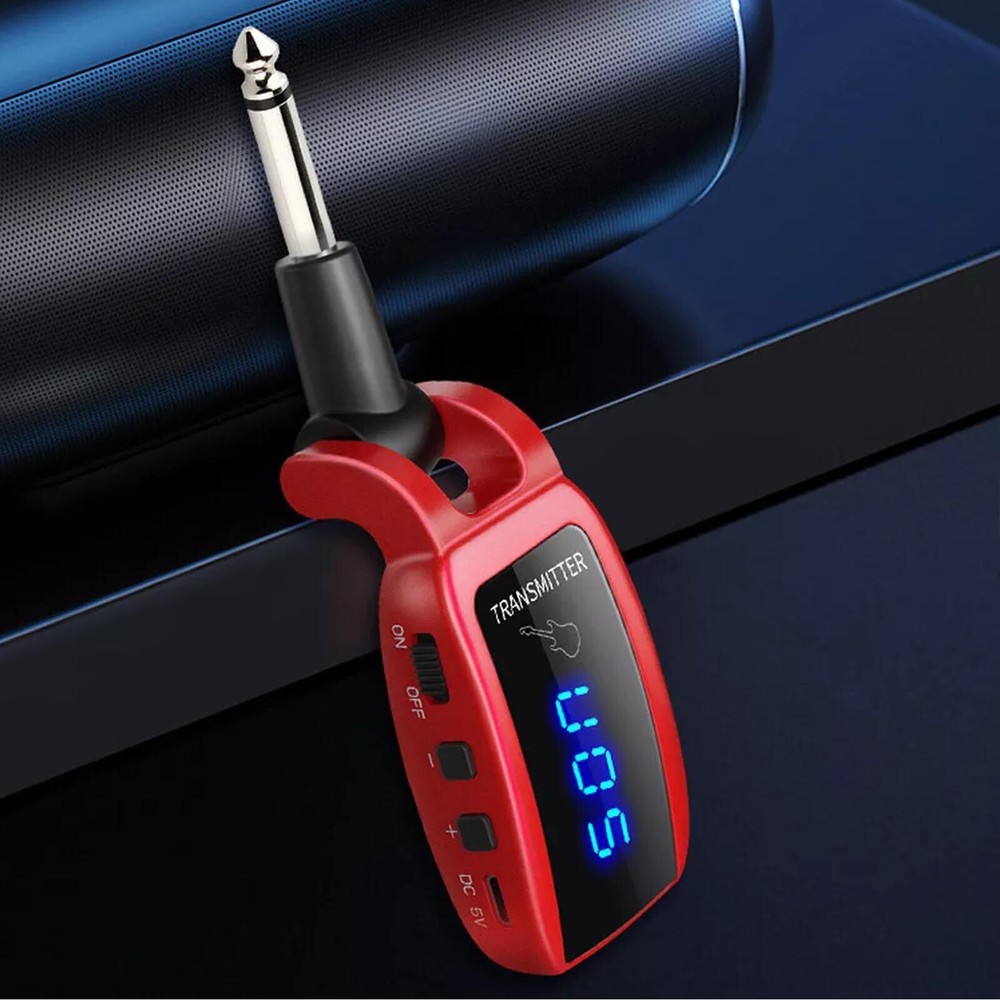 UHF Guitar Wireless System LED Display Rechargeable Transmitter and Receiver