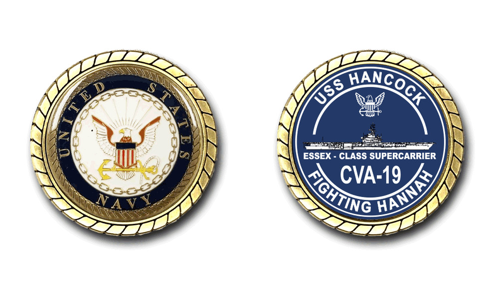 USS Hancock CVA-19 Challenge Coin US Navy Officially Licensed