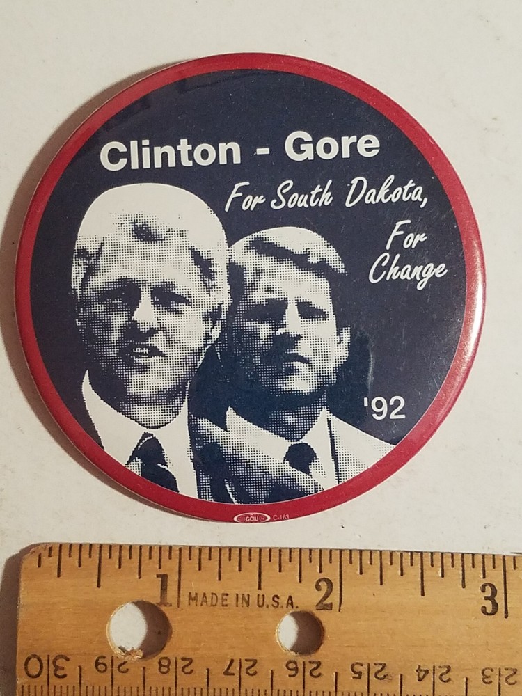 Clinton Gore South Dakota Pinback Button