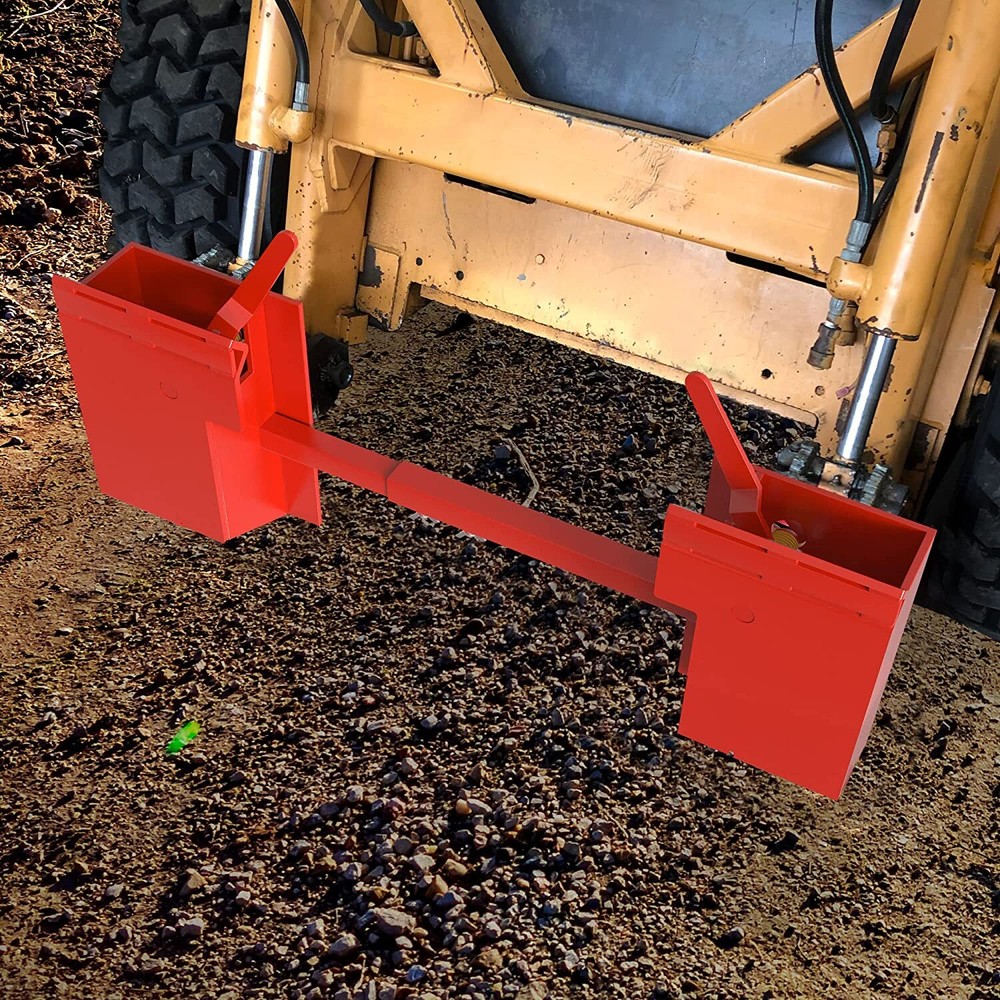 Universal Skid Steer Quick Attach Conversion Adapter with Adjustable Cross Brace