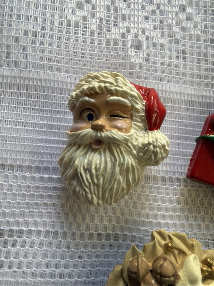 Vintage Christmas Button Covers Santa Gingerbread Nutcracker Snowman