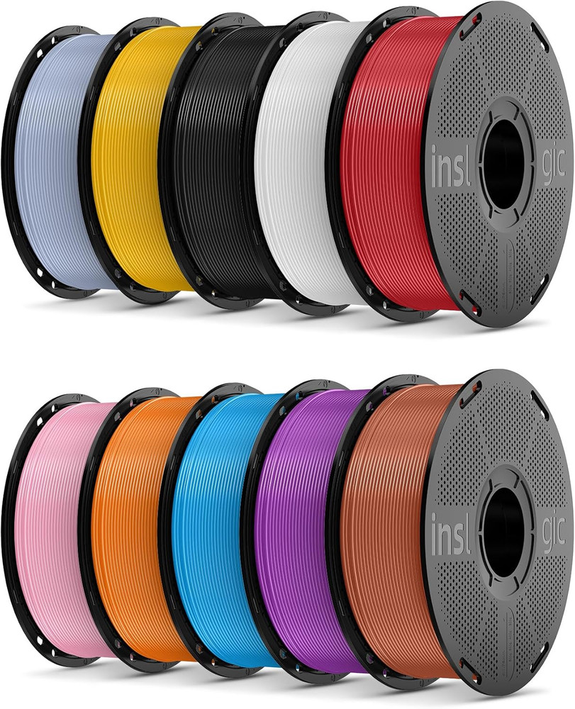 Inslogic 3D Printing Filament Silk PLA Filament Bundle Multicolor, Silky Smooth