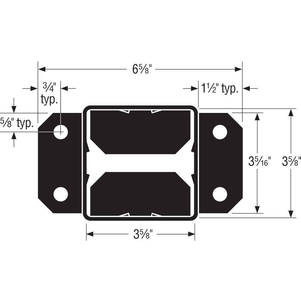 Simpson Strong-Tie FPBB44 E-Z Black Powder-Coat Post Base 4 x 4 in.