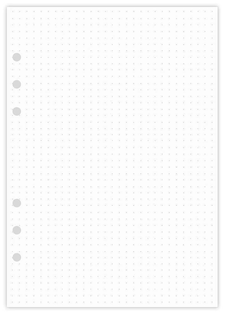 (3-Pack) A5 Dotted Refills Paper for Filofax 300 Sheets, White