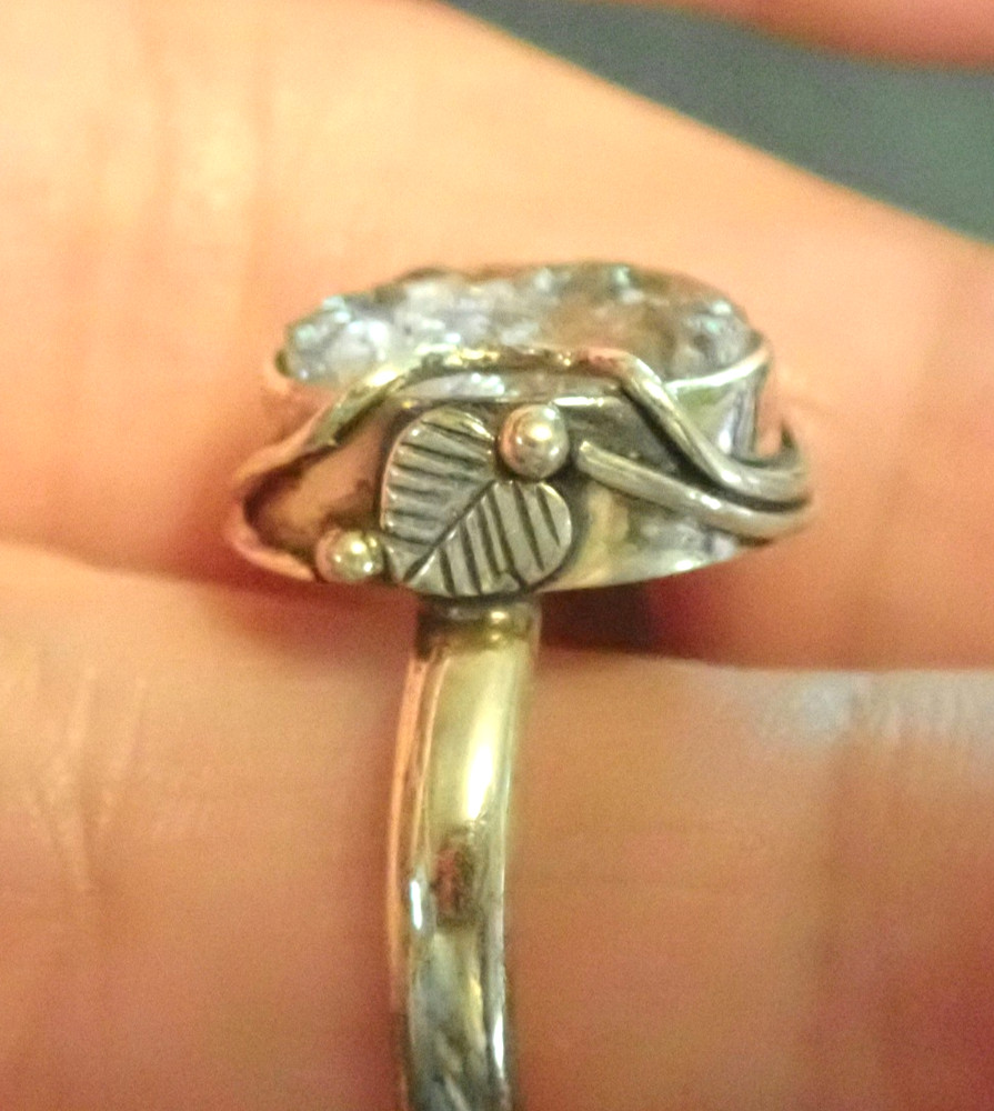 Herkimer Diamond Sterling Silver Ring sz.7.5