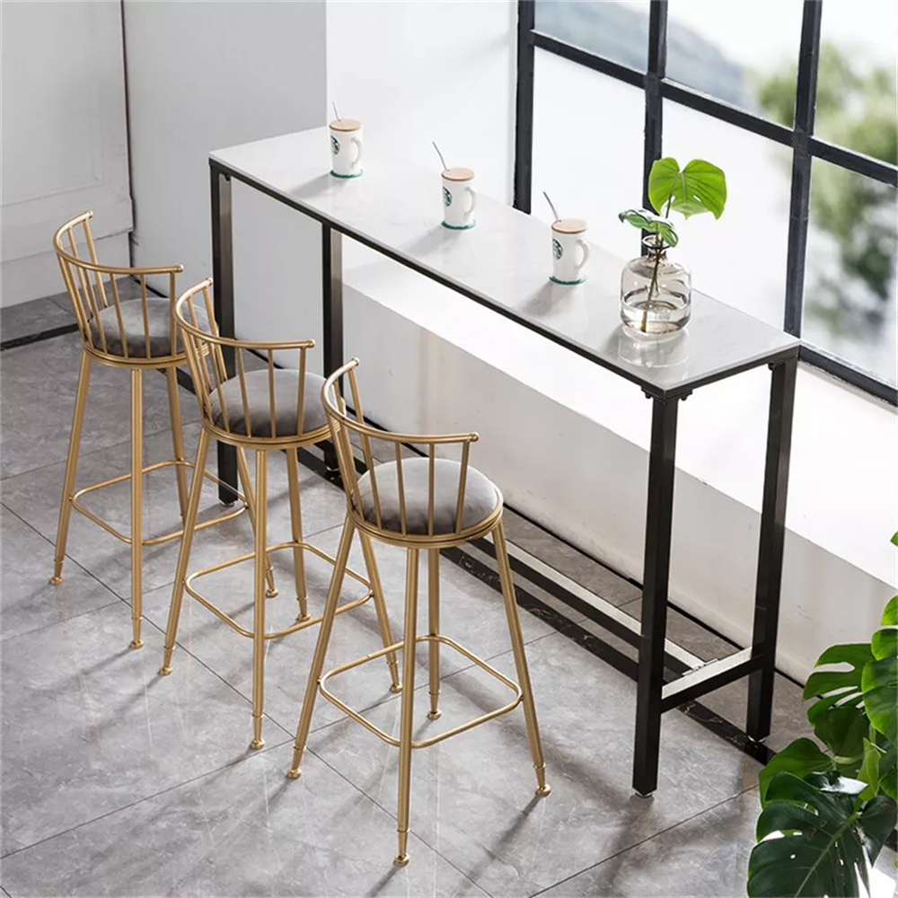 Heavy Duty Marble Bar Table Antirust Dining Console Table for Coffee Workstation