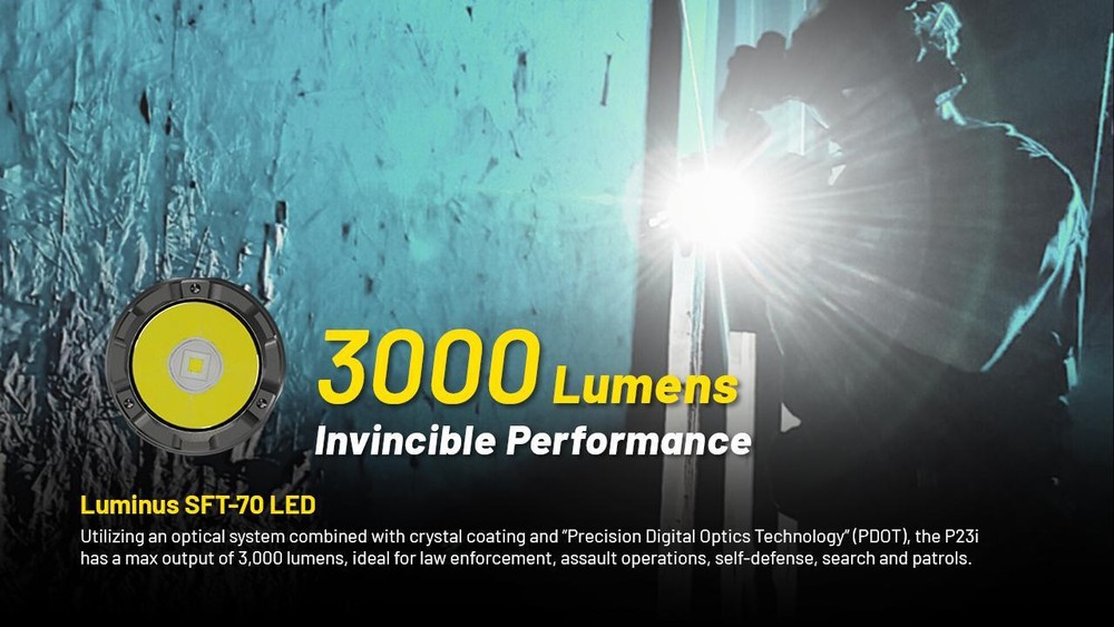 Nitecore P23i Long range Tactical Flashlight -3000 lumens
