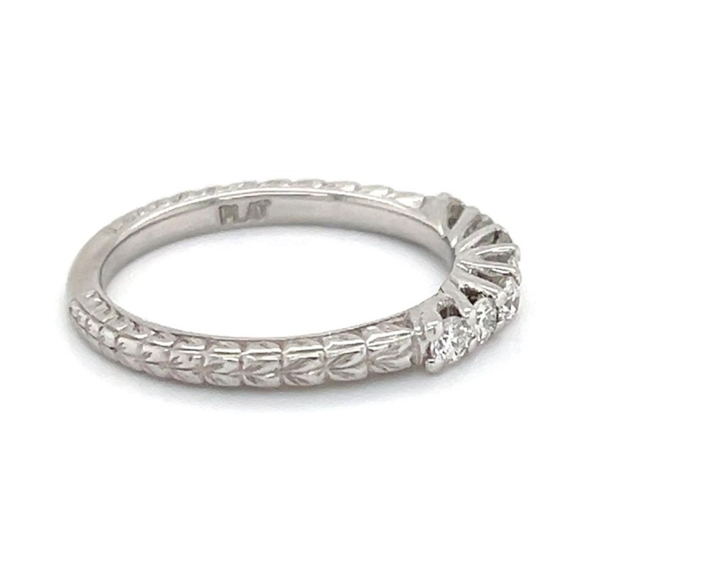 Scott Kay Diamond Stack Wedding Band Ring Platinum Size 5.5